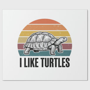 Lustig Ich mag Schildkröten Vintage Gravur T-Shirt Geschenkpapier