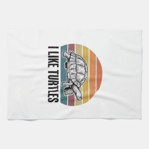 Lustig Ich mag Schildkröten Vintage Gravur T-Shirt Geschirrtuch