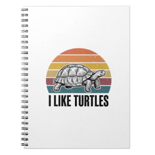 Lustig Ich mag Schildkröten Vintage Gravur T-Shirt Notizblock