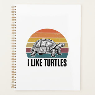 Lustig Ich mag Schildkröten Vintage Gravur T-Shirt Planer