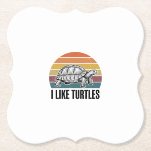 Lustig Ich mag Schildkröten Vintage Gravur T-Shirt Untersetzer
