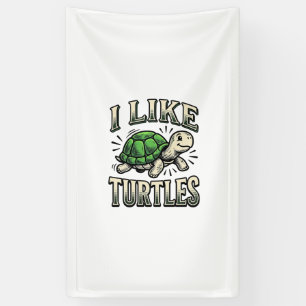 Lustig Ich mag Schildkröten Vintage-Schildkröte-Sh Banner