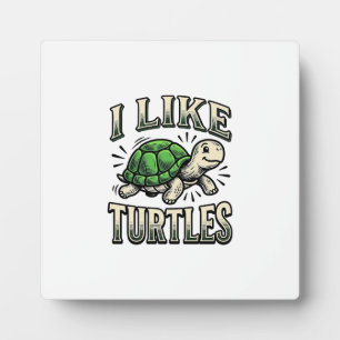 Lustig Ich mag Schildkröten Vintage-Schildkröte-Sh Fotoplatte