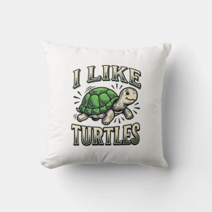 Lustig Ich mag Schildkröten Vintage-Schildkröte-Sh Kissen