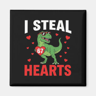 Lustig Ich stehle Herzen 67 Valentinstag Dinosauri Magnet