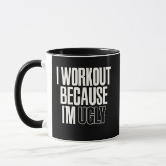 Lustig ich trainiere weil ich hässlich bin Gym Hum Tasse