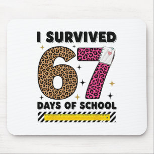 Lustig, ich überlebte 67 Tage Schul Leopard Lehrer Mousepad