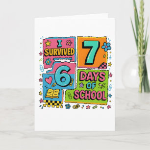 Lustig ich überlebte 76 Tage Schulbunter Lehrer Karte