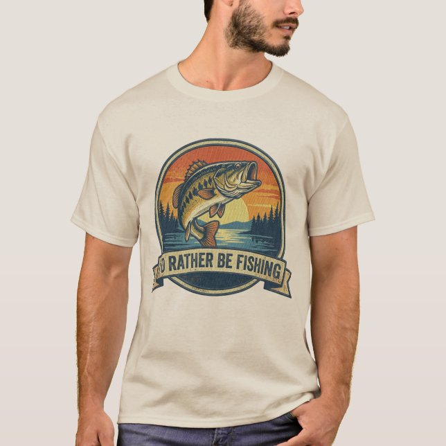 Lustig Ich Wäre Eher Am Fischen T-Shirt (Vorderseite)