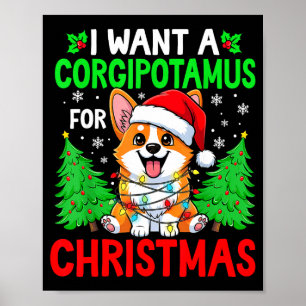 Lustig Ich Will Ein Corgitamus Zu Weihnachten Hüft Poster