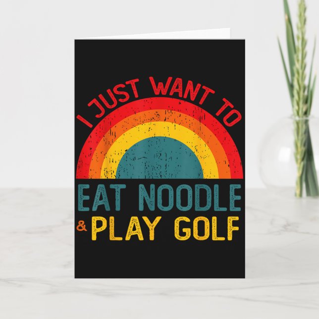 Lustig ich will nur Nudeln essen und Golf spielen  Karte (Vorderseite)