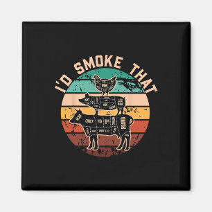 Lustig Ich Würde Den Lustigen Barbecue Retro-Grill Magnet