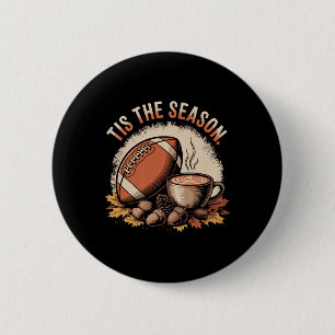 Lustig ist die Jahreszeit Herbst-Fußball gemütlich Button