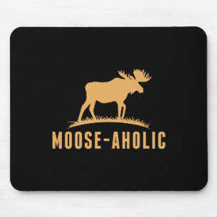 Lustig Jagd Grafik Elch-aholic Frauen Männer Elch Mousepad