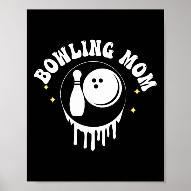 Lustig Jemand Lauter Mund Bowling Mama Mutter Poster (Vorne)