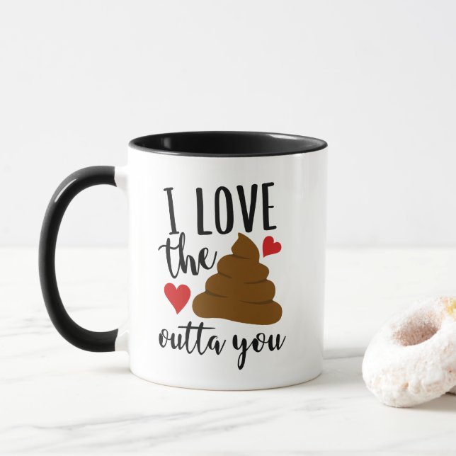 Lustig kacken Sie Liebewörter Tasse (Mit Donut)