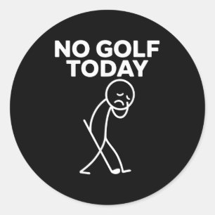 Lustig kein Golf heute Lustiger trauriger Stockman Runder Aufkleber