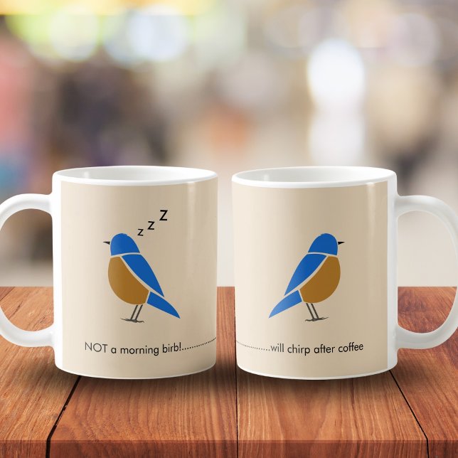 Lustig - Kein Morgen-Vogel - Blaumerle Kaffeetasse (Von Creator hochgeladen)