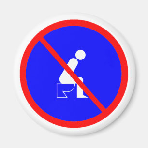 Lustig kein Sitzen auf Toiletten-Zeichen-Magneten Magnet