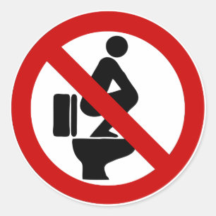 Lustig KEINE Füße auf dem Seat ⚠ thailändischen Runder Aufkleber