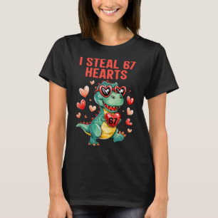 Lustig klaue ich 67 Herzen T-Rex Dinosaurier Valen T-Shirt