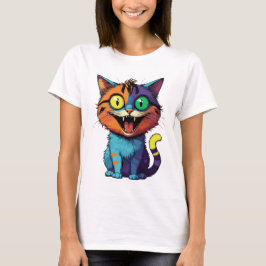 Lustig - Lächelnde Katze - T-Shirt