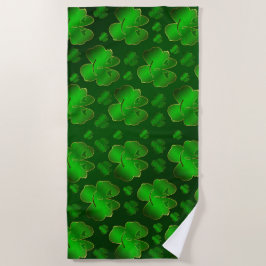 lustig, lachend, Kleeblätter, grün, der Tag der Pa Strandtuch
