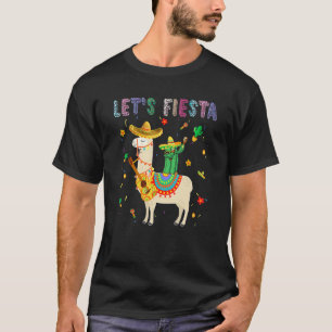 Lustig Lass uns Fiesta Sombrero Llamas Kaktus Mexi T-Shirt