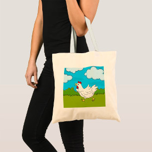 Lustig laufendes Hühner-Farmyard-Tier Tragetasche