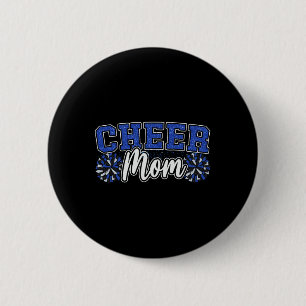 Lustig Laut Stolz Jubel Mama Cheerleading Blau Button