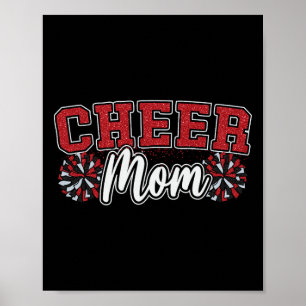 Lustig Laut Stolz Jubel Mama Cheerleading Rot B Poster