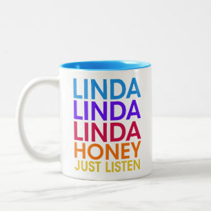 LUSTIG, LINDA LINDA LINDA SCHATZ HÖR DOCH ZU, GESC ZWEIFARBIGE TASSE