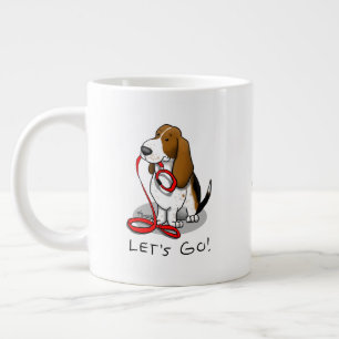 Lustig Los geht's! Basset Hound Spaziergang (dreif Jumbo-Tasse