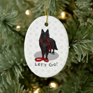 Lustig Los geht's! Belgischer Schäferhund (schwarz Keramik Ornament