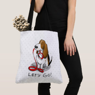 Lustig Los geht's! Spaziergang Basset Hound (dreif