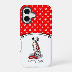 Lustig Los geht's! Spaziergang Dalmatiner Hund (sc iPhone 16 Hülle