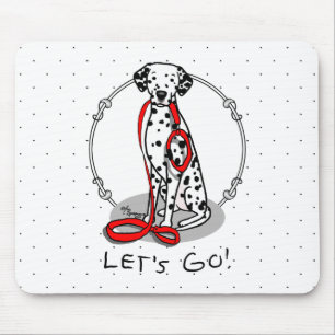 Lustig Los geht's! Spaziergang Dalmatiner Hund (sc Mousepad