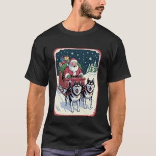 Lustig Lustig Husky Weihnachts-Schlitten-Team Sant T-Shirt