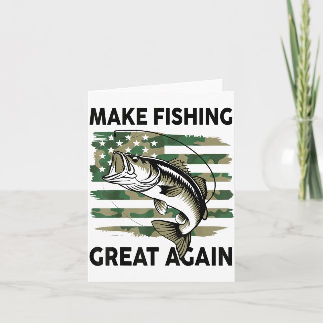 Lustig Make Fishing Great Again Camo B Fisch Ameri Karte (Vorderseite)