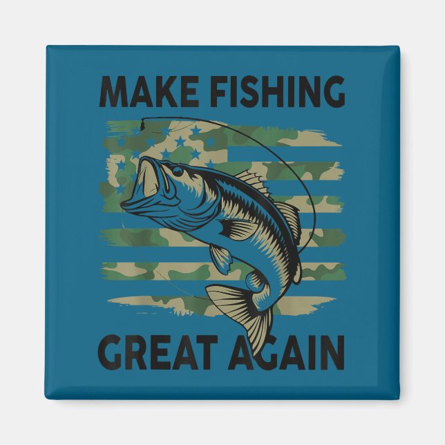 Lustig Make Fishing Great Again Camo B Fish Amerik Magnet (Vorne)