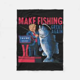Lustig Make Fishing Great Again Trump Fischer Angl Fleecedecke