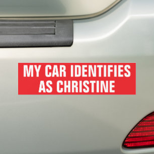 Lustig "Mein Auto identifiziert sich als Christine Autoaufkleber