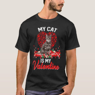 Lustig Meine Katze ist mein Valentinstag Kätzchen T-Shirt
