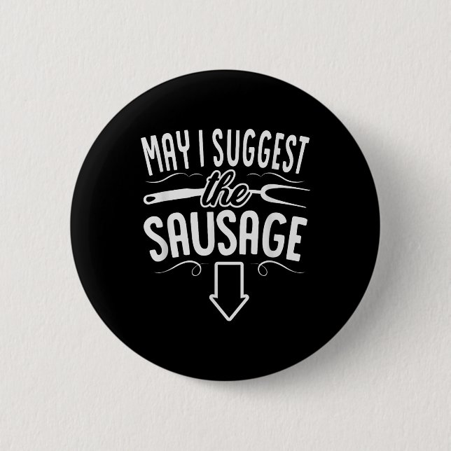 Lustig, möchte ich die Wurst Grillen Grill Koch Ba Button (Vorderseite)