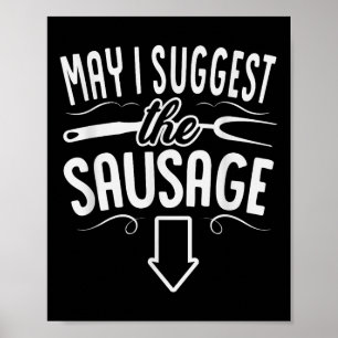 Lustig, möchte ich die Wurst Grillen Grill Koch Ba Poster