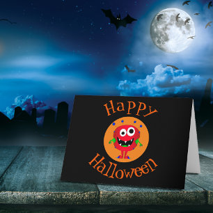 Lustig, Monster, Halloween Karte