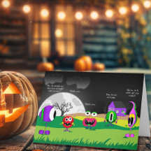 Lustig, Monster, Halloween-Karte