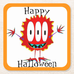 Lustig, Monster, Halloween Rechteckiger Pappuntersetzer