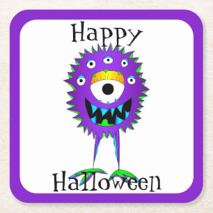 Lustig, Monster, Halloween Rechteckiger Pappuntersetzer