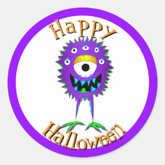 Lustig, Monster, Halloween Runder Aufkleber
